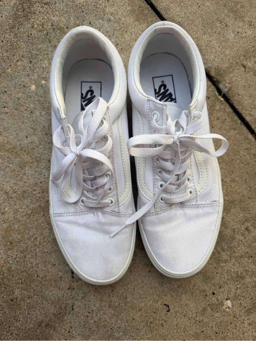 Vans White Canvas Low-Top Sneakers